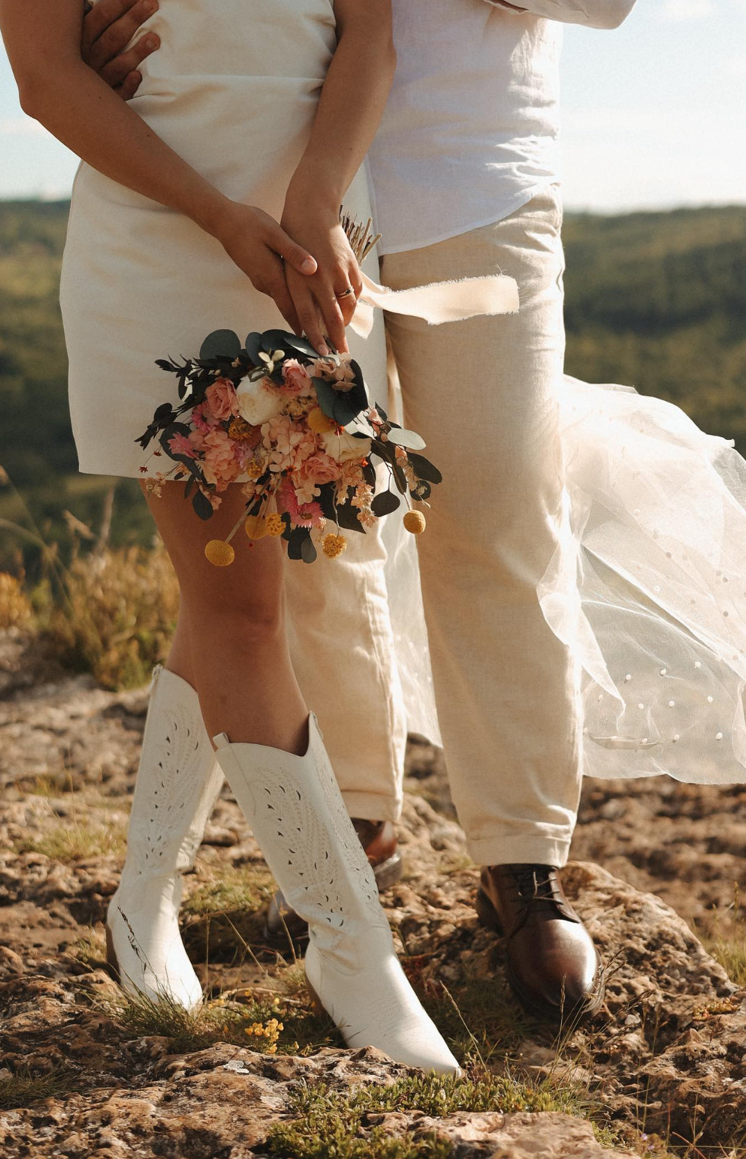 Bouquet de mariée + boutonnière